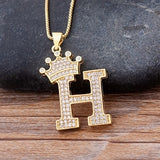 A-Z Crown Alphabet Necklace