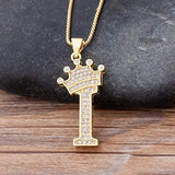 A-Z Crown Alphabet Necklace