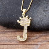 A-Z Crown Alphabet Necklace