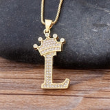 A-Z Crown Alphabet Necklace