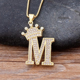 A-Z Crown Alphabet Necklace