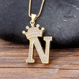 A-Z Crown Alphabet Necklace