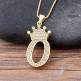 A-Z Crown Alphabet Necklace
