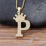A-Z Crown Alphabet Necklace