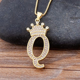 A-Z Crown Alphabet Necklace