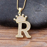 A-Z Crown Alphabet Necklace