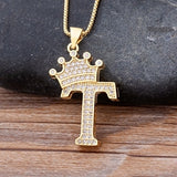 A-Z Crown Alphabet Necklace
