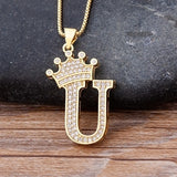 A-Z Crown Alphabet Necklace