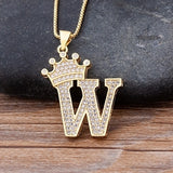 A-Z Crown Alphabet Necklace
