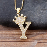 A-Z Crown Alphabet Necklace