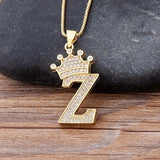 A-Z Crown Alphabet Necklace