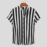 Short Sleeve Shirt Stripes Pattern