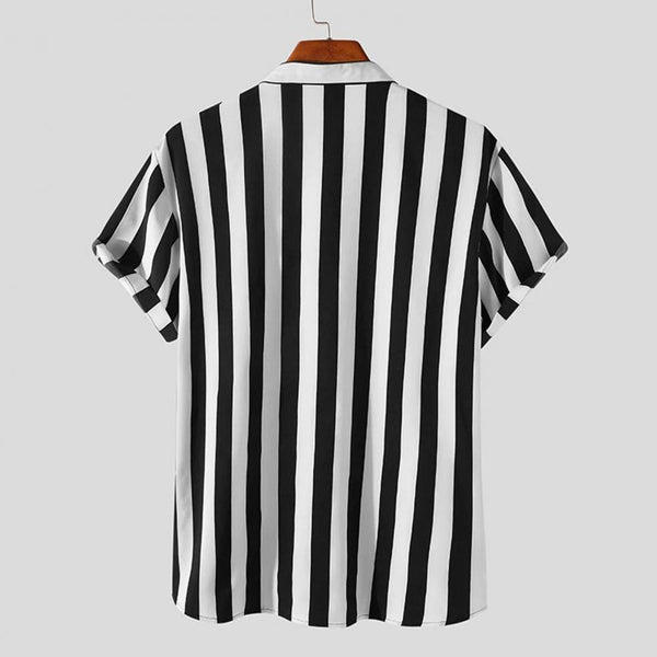 Short Sleeve Shirt Stripes Pattern
