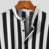 Short Sleeve Shirt Stripes Pattern