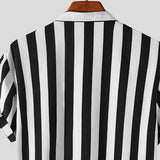 Short Sleeve Shirt Stripes Pattern