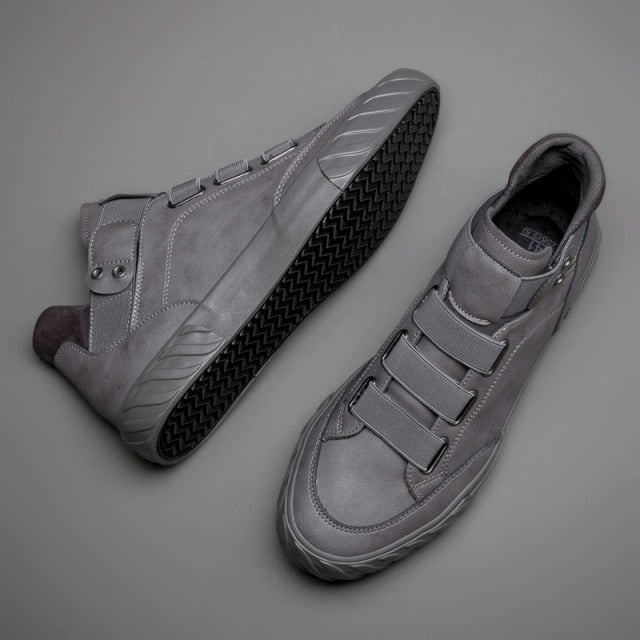 High-top Leather Sneakers