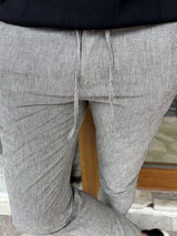 Slim Fit Stripe Detailed Fabric Trousers