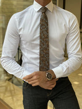 Slim Fit British Collar White Shirt