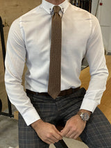 Slim Fit Pitikare Collar Pinned Shirt