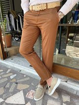 Slim Fit Side Pocket Linen Trousers