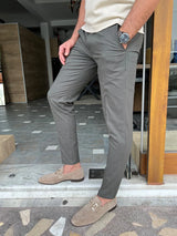 Slim Fit Side Pocket Linen Trousers