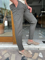 Slim Fit Side Pocket Linen Trousers