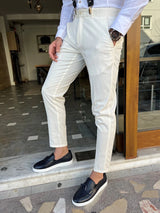 Slim Fit Side Pocket Linen Trousers