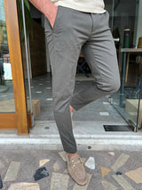 Slim Fit Side Pocket Linen Trousers