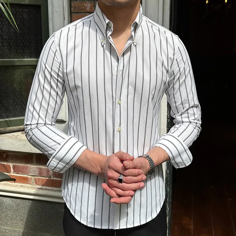 Contrast Striped Long Sleeve Shirt