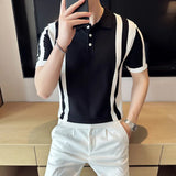 Striped Slim Fit Knitted polo shirts