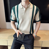 Striped Slim Fit Knitted polo shirts