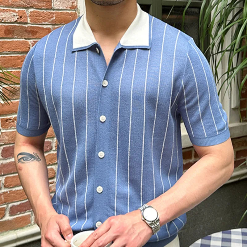 Quality Contrasting Stripes Polo Shirt