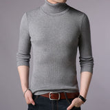 Slim Fit Plain Turtleneck Sweaters