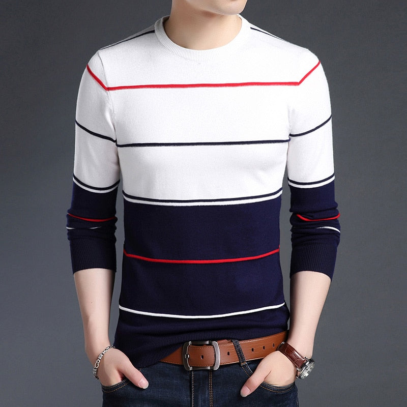 Striped Slim Fit Sweaters
