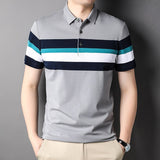Stripped Short Sleeve Polo Shirts