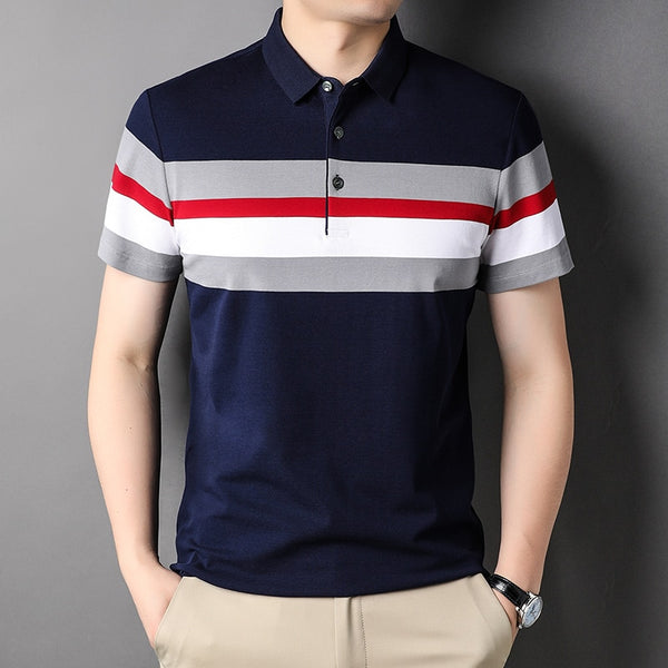 Stripped Short Sleeve Polo Shirts