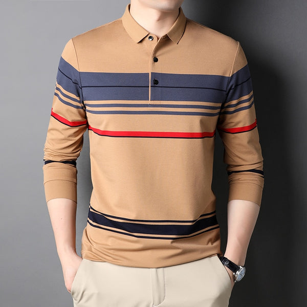 Stripped Casual Polo Shirts