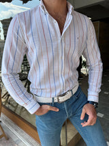 Striped Special Design Cotton Shirt