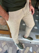 Striped Side Pocket Slim Fit Trousers