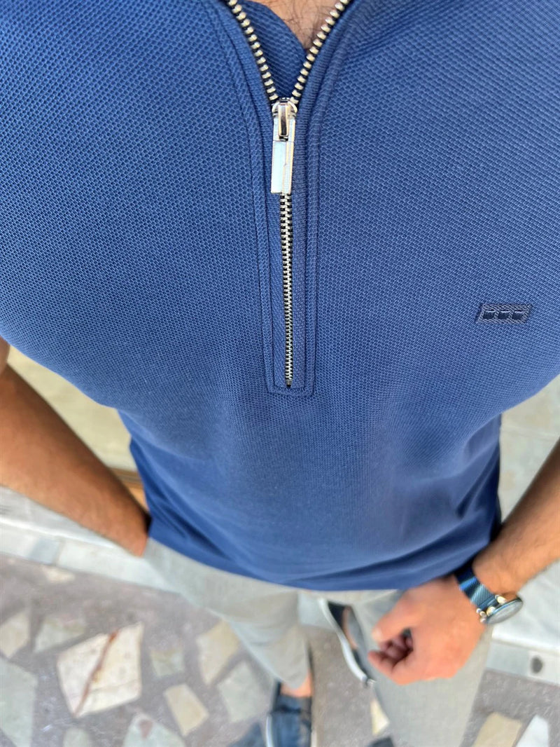 Italian Zippered Collar Slim Fit Knitwear