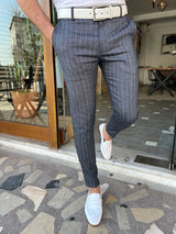 Special Design Striped Canvas Trousers
