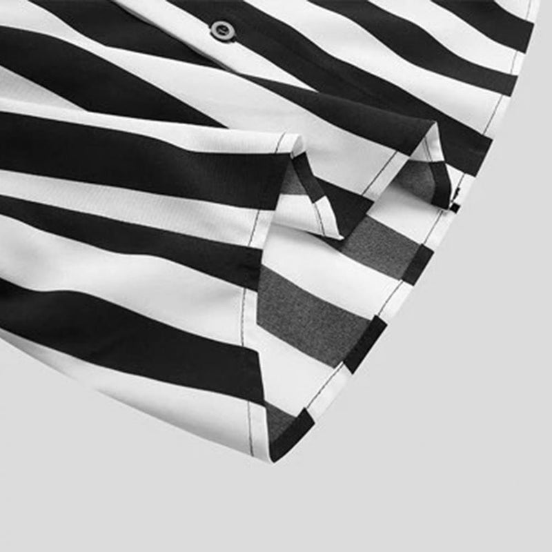 Short Sleeve Shirt Stripes Pattern