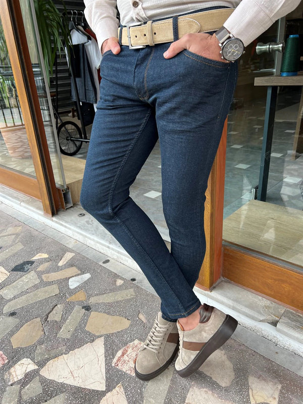 Slim Fit Stitched Jeans