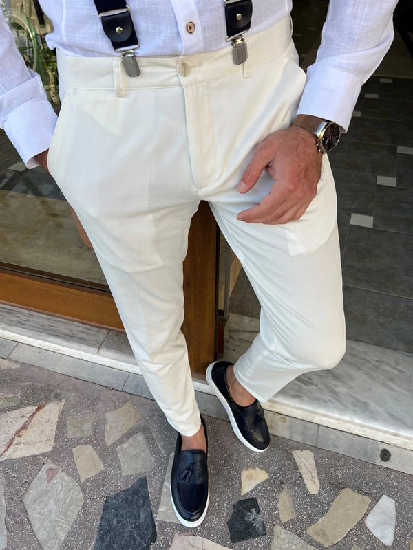 Slim Fit Side Pocket Linen Trousers